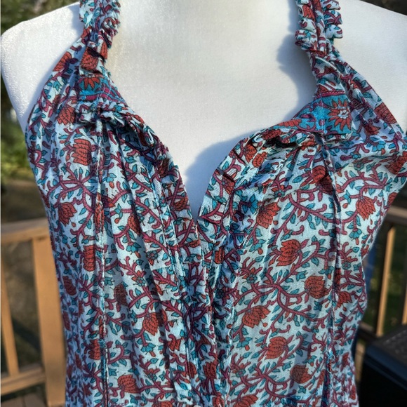 Poupette St. Barth Summer Dress blue /red size small - Picture 3 of 14